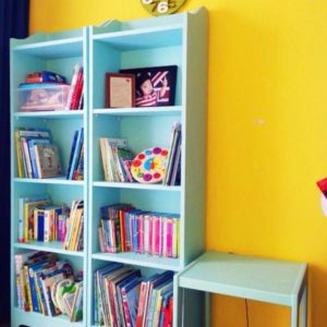 Custom Shelves and Table in Turqoise