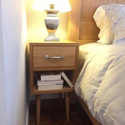 Solid Oak Side Table Close Up