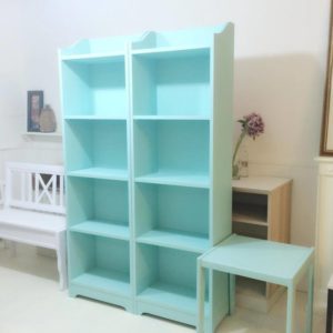 Kids Twin Turqoise Bookshelves with Table