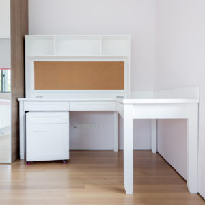 Study Table with Built-in Corkboard - L Shape