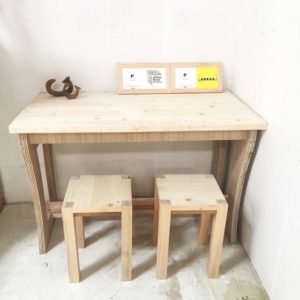 Raw Solid Pine Table Top Set