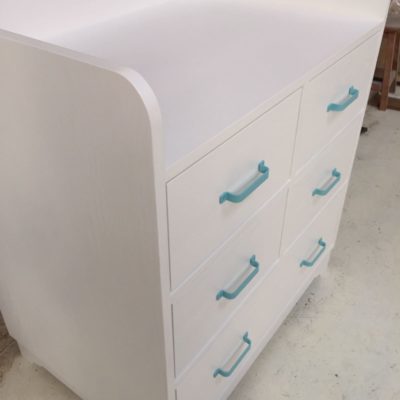 Aqua Changing Table - Side View