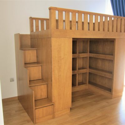 Loft Bed with Cubby Storage - Full View