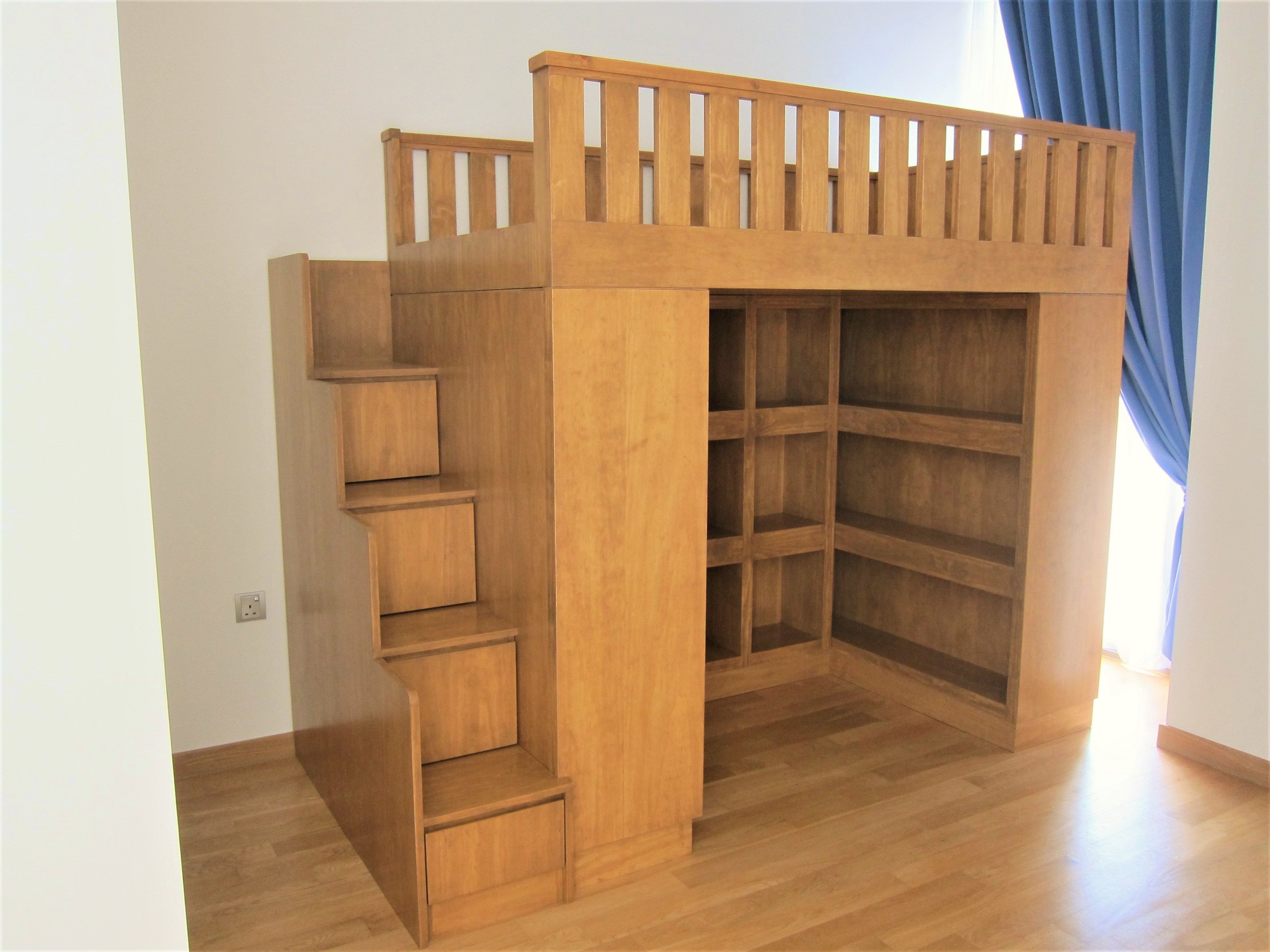 loft bed with cubby