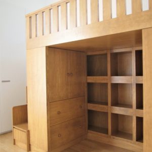 Loft Bed with Cubby Storage - Close Up