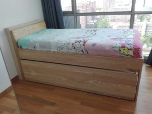 Natural Wood Trundle Bed
