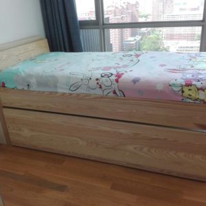 Natural Wood Trundle Bed